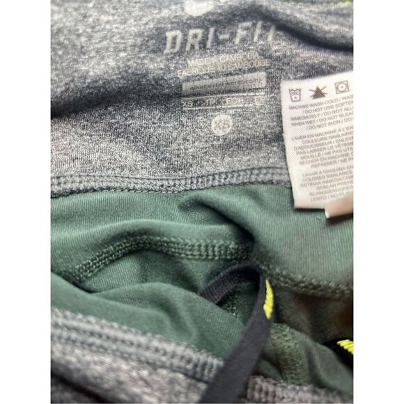 Nike Running Dri Fit Green Gray Crop Leggings - Picture 8 of 9